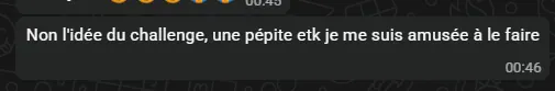 Avis anonyme sur le challenge créatif