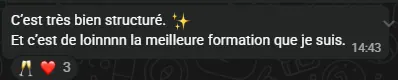 Avis anonyme sur la structure de la formation